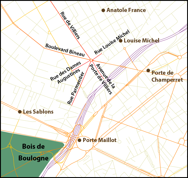 Map
of the area of the Bonnet house