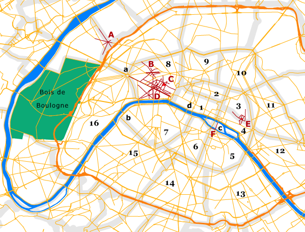 Simple map of Paris